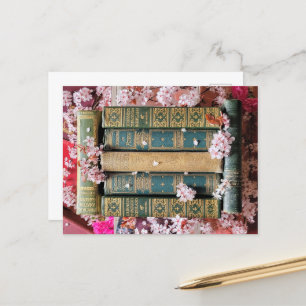 Cartão Postal Livros Verdes - Blossomas Rosa
