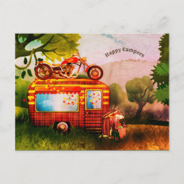 Cartão Postal Lixo do Retro Feliz Trailers Personalizável