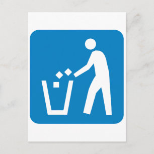Cartão Postal Lixo / Lixo / Recusar Sinal de Estrada
