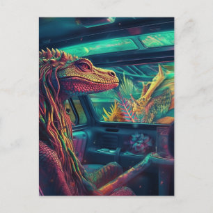 Cartão Postal Lizard numa Van