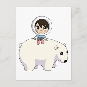 Cartão Postal Lizzy e Glacé o Urso Polar