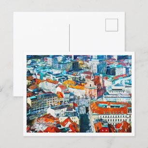 Cartão Postal Ljubljana Eslovênia Linda Paisagem de Pintura Petr