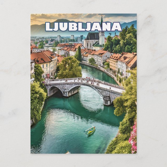 Cartão Postal Ljubljana, joyau slovène (Frente)