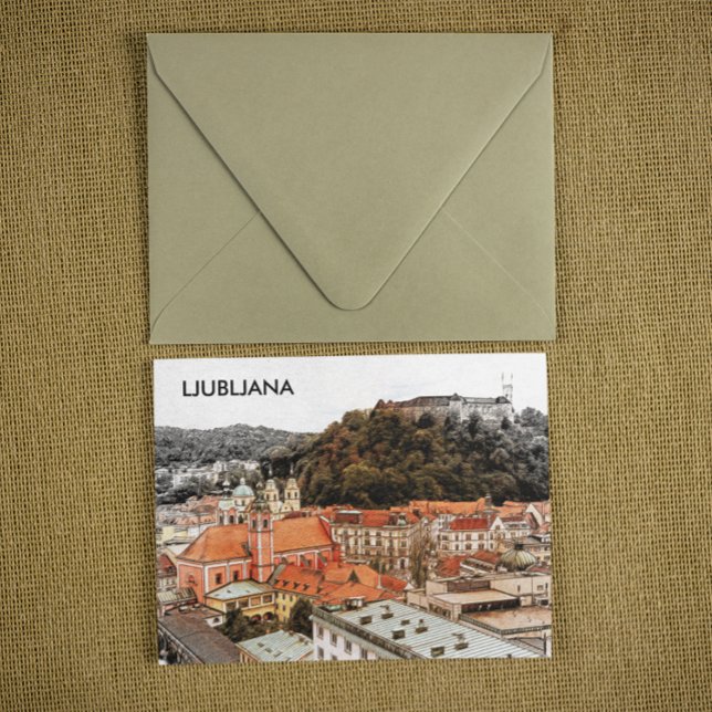 Cartão Postal Ljubljana — Vista da Cidade da Eslovênia (slovenia, ljubljana travel panorama view)