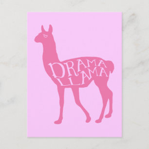 Cartão Postal Llama de Drama Rosa