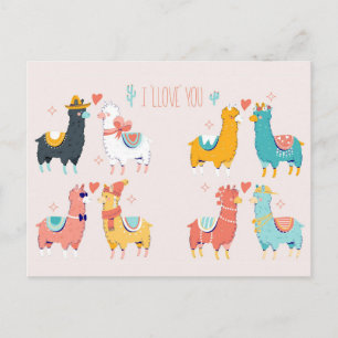 Cartão Postal Llama Llove
