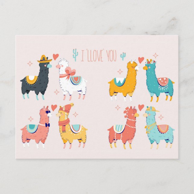 Cartão Postal Llama Llove (Frente)