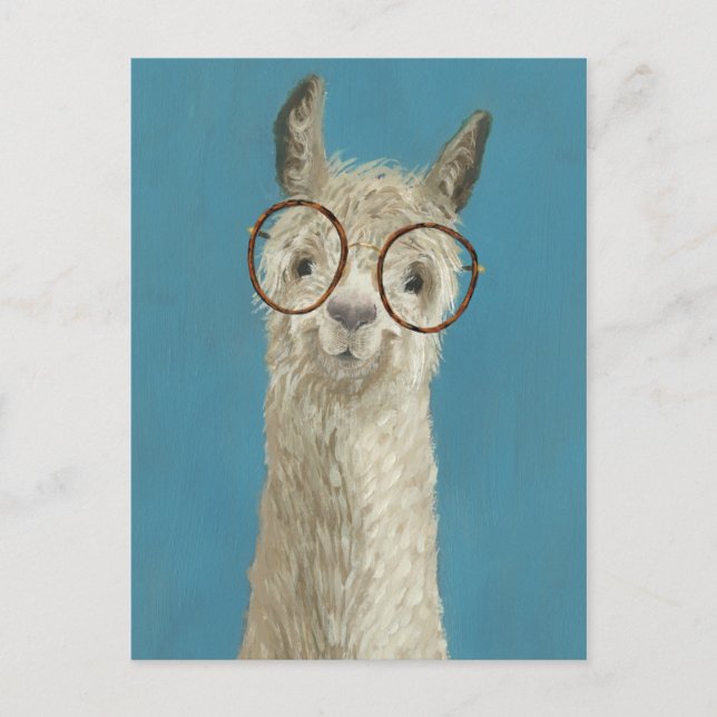 Cartão Postal Llama Specs - Óculos redondos (Frente)