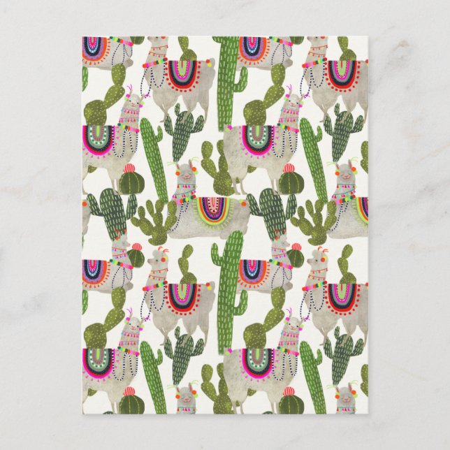 Cartão Postal Llamarama Collection Pattern (Frente)