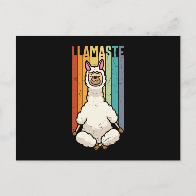 Cartão Postal Llamaste Namaste Yoga Cute Llama Alpaca (Frente)
