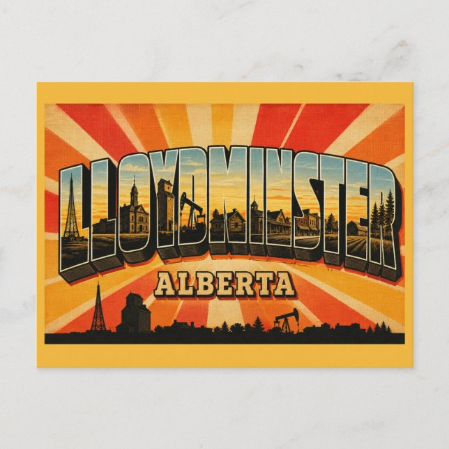 Cartão Postal Lloydminster Cidade Fronteiriça de Alberta (Frente)