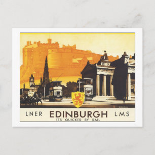 Cartão Postal LNER Edinburgh LMS É mais rápido por trilho