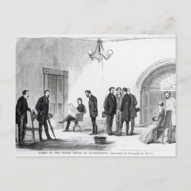Cartão Postal Lobby da Casa Branca em Washington (Frente)