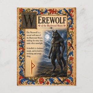 Cartão Postal Lobisomem, Arte do Bestiário Medieval