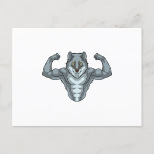 Cartão Postal Lobo como Criador de Portos com Músculos Grandes