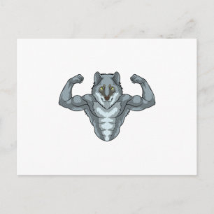 Cartão Postal Lobo como Criador de Portos com Músculos Grandes