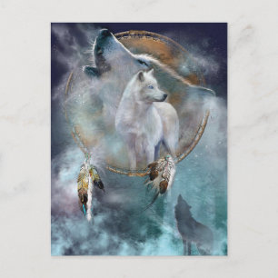 Cartão Postal Lobo e Dreamcatcher