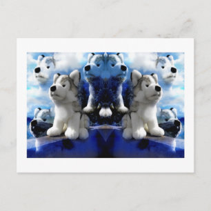 Cartão Postal Lobo fantasma arte divertida