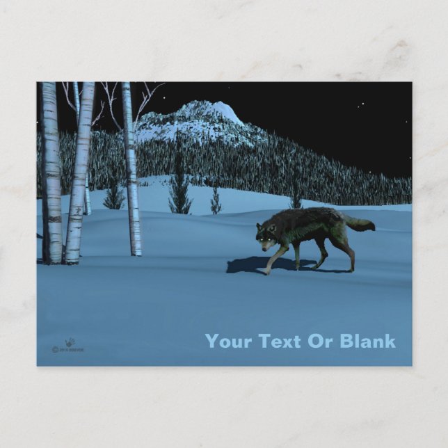 Cartão Postal Lobo Inverno - Tapetum Lucidum (Frente)