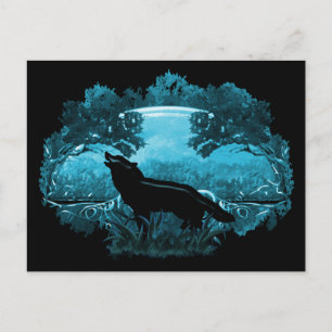 Cartão Postal Lobo na Natureza