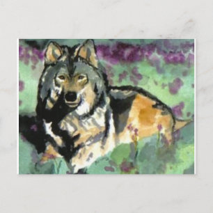 Cartão Postal Lobo por Paula Atwell
