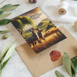 Cartão Postal Lobo-terrestre majestoso a pastar em pastagens