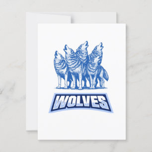 Cartão Postal Lobos Jogam Travesseiro