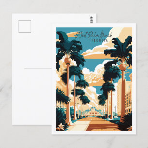 Cartão Postal local de viagem vintage West Palm Beach Flórida