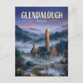 Cartão Postal Local monástico de Glendalough Irlanda
