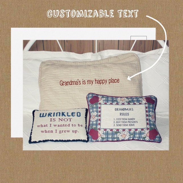 Cartão Postal Local personalizável da vovó (Criador carregado)