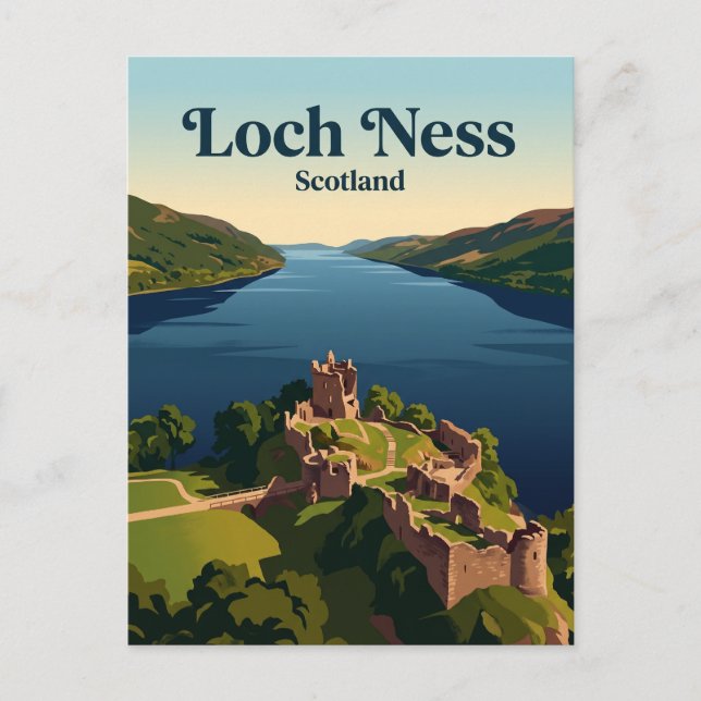 Cartão Postal Loch Ness Escócia (Frente)