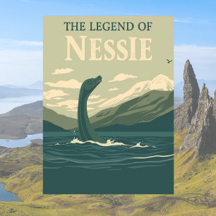 Cartão Postal Loch Ness Monster Scotland Viagem Vintage