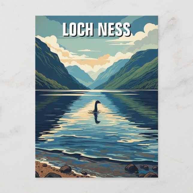 Cartão Postal Loch Ness Nessie Viagem (Frente)