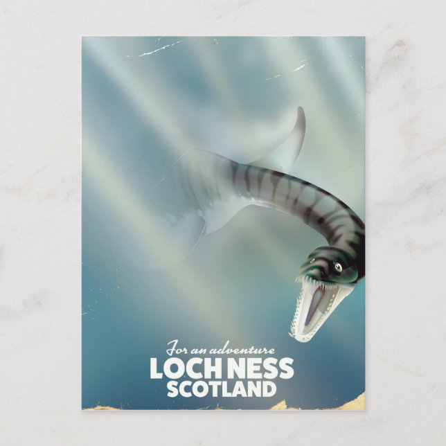 Cartão Postal Loch Ness Scotland monster viagens vintage (Frente)