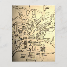 Cartão Postal Lockport, NY Vintage Map