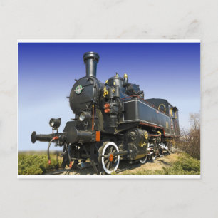Cartão Postal locomotiva a vapor antiga