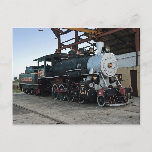 Cartão Postal Locomotiva a vapor, Cuba (Frente)