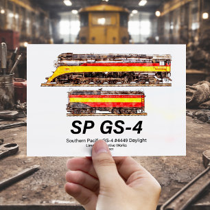 Cartão Postal Locomotiva a Vapor Southern Pacific GS-4 Daylight