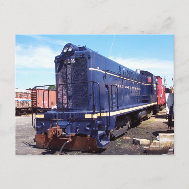 Cartão Postal Locomotiva B&O Baldwin # 412 (Frente)