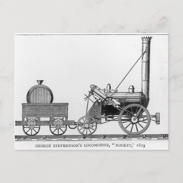 Cartão Postal Locomotiva de George Stephenson, "Rocket", 1829 (Frente)