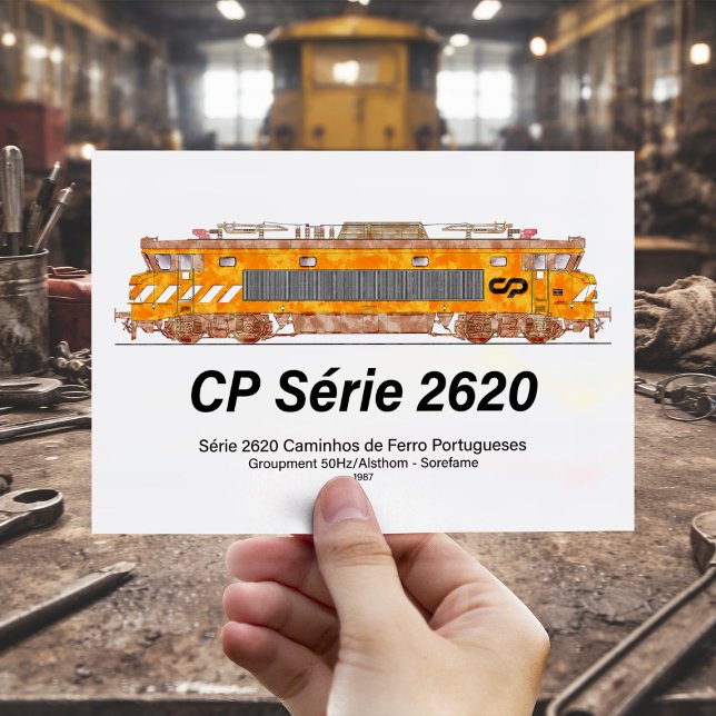Cartão Postal Locomotiva Elétrica CP Série 2620. Locomotiva Nez- (CP Serie 2620 Electric Locomotive. Nez-Casse Locomotive. Postcard)