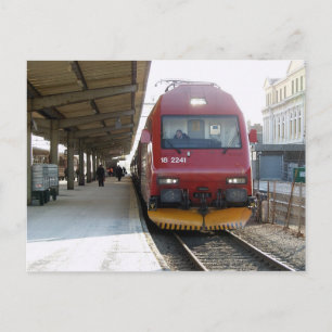 Cartão Postal Locomotiva elétrica NSB El 18 no Trondheim Centra