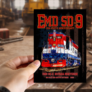 Cartão Postal Locomotiva EMD SD-9 com pintura comemorativa dos 2