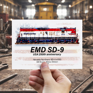Cartão Postal Locomotiva EMD SD-9 Estande de Aniversário de 250 