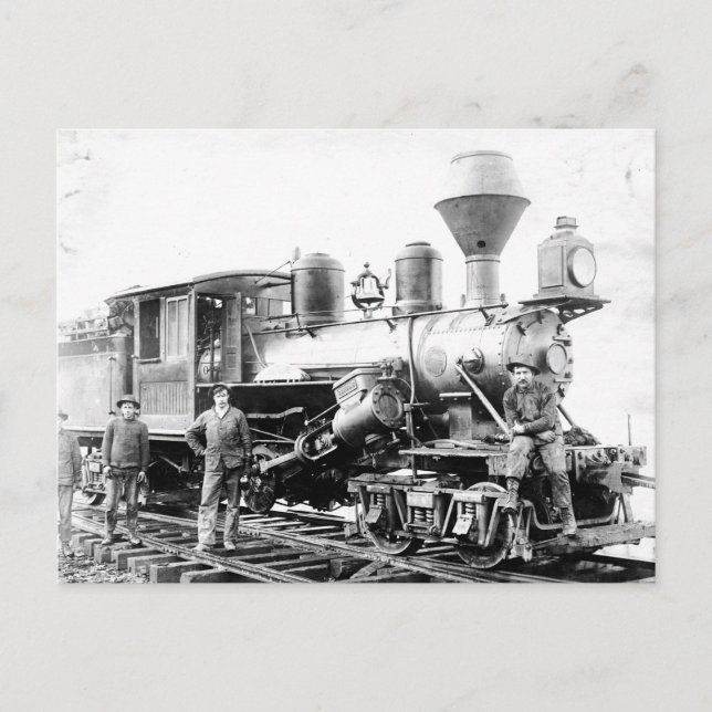 Cartão Postal Locomotiva Ferroviária - Foto Vintage (Frente)