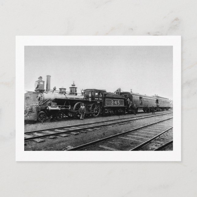 Cartão Postal Locomotiva Grand Trunk 345 - Vintage (Frente)