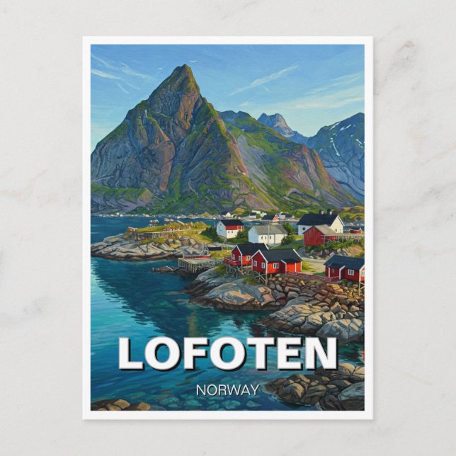 Cartão Postal Lofoten Viagens Noruega (Frente)