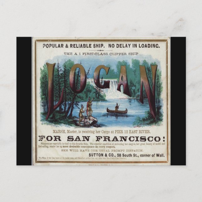 Cartão Postal Logan Clipper Navegando (Frente)