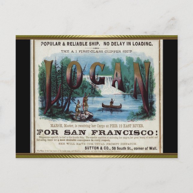 Cartão Postal Logan Clipper Navegando (Frente)