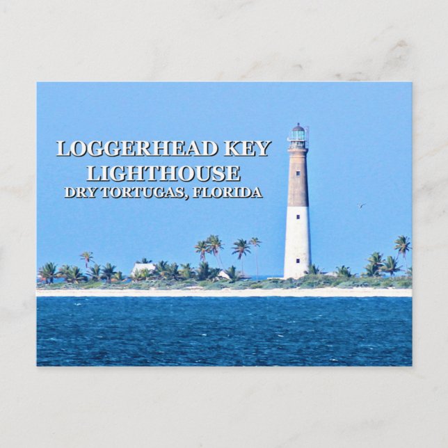 Cartão Postal Loggerhead Key Lighthouse, Cartão-postal da Flórid (Frente)